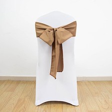 10 TAUPE Polyester CHAIR SASHES Ties Bows Wedding Party Ceremony Decorations