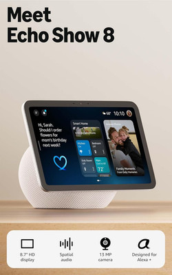 Amazon Echo Show 8 (Newest Model), Vibrant HD 8.7'' Display with Spatial Audio