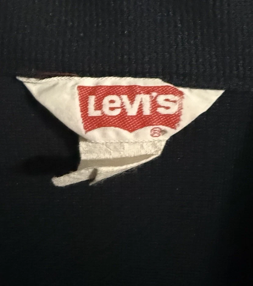 Rare Vtg Levi's Navy Western Shirt Polyester Large Black Tab Snap 60’s sta-prest - Image 4 of 4