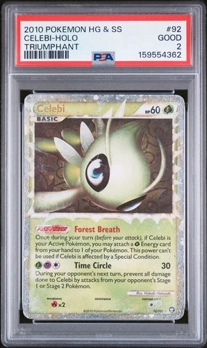 2010 POKEMON HEARTGOLD & SOULSILVER TRIUMPHANT #92 CELEBI-HOLO PSA 2