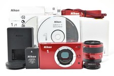 Exc Nikon 1 J1 Digital Camera Shutter Count1425 w/ Lens 10-30mm f3.5-5.6 Red 938