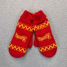 Kahlua Knit Mittens One Size Red Yellow Winter Colorful Lined