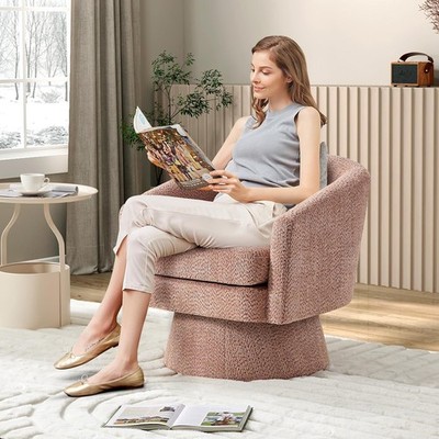 Swivel Accent Chair 360° Rotation Lounge Reading Chair Comfortable Round Chair
