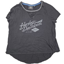 Harley Davidson Motorclothes Womens Top XL Black Live The Legend Lace Gothcore