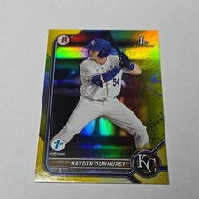 2022 Bowman Draft 1st Yellow Foil Rookie /75 Hayden Dunhurst BD-44 Royals