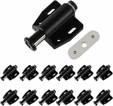 Magnetic Touch Latch 12Pcs Heavy Duty Black Cabinet Drawer Magnet Catch Push to