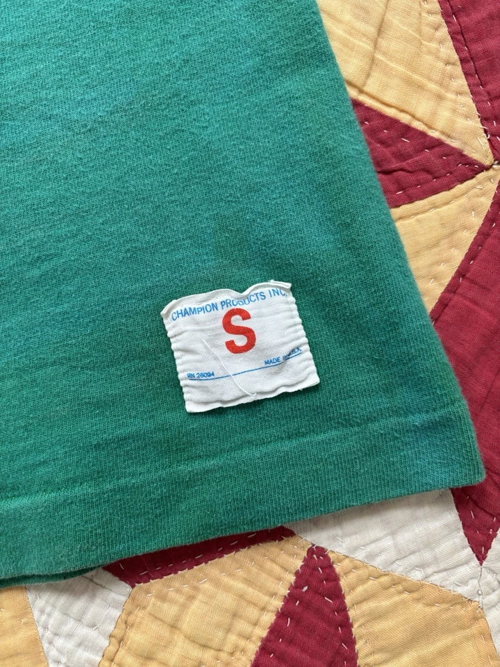 Camiseta de fútbol americano vintage de los años 70 Champion Blue Bar ropa deportiva del estado de Michigan como está Foto 3 de 4