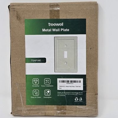 Treewell TSAP16E Metal Wall Plate Light Switch Cover 6 Pack Open Box