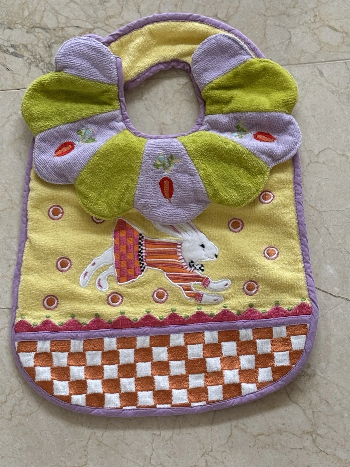 MACKENZIE-CHILDS TODDLER BABY BUNNY RABBIT BIB