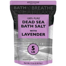 Aromasong Fine Grain Dead Sea Bath Salt with Natural Lavender- 5 lbs