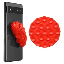 2 Pack Suction Phone Case, Round Double-Sided Suction Phone Grip, Red