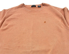Izod Men's Sweater Orange Large 100 Cotton Very Soft with Logo