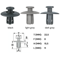 10X TüRverkleidung Clips Befestigung Klips Spreizniet Universal 8Mm Schwarz