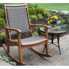 Driftwood Grey Wicker & Eucalyptus Rocking Chair Brown Single