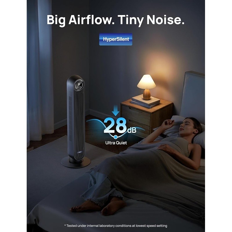 Smart WiFi Bladeless Floor Fan Remote Control Oscillating Timer Quiet Airflow US