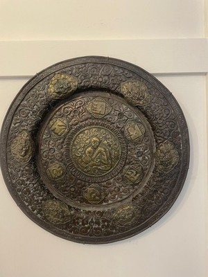 Große chinesische Repoussé Kupfer & Messing tibetisch buddhistische Wandrelief
