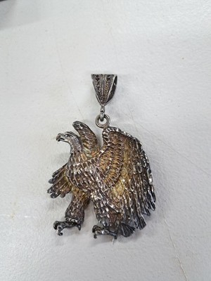 Großer Sterling 925 Silber Adler Spreizflügel Anhänger sehr detailliert verziert