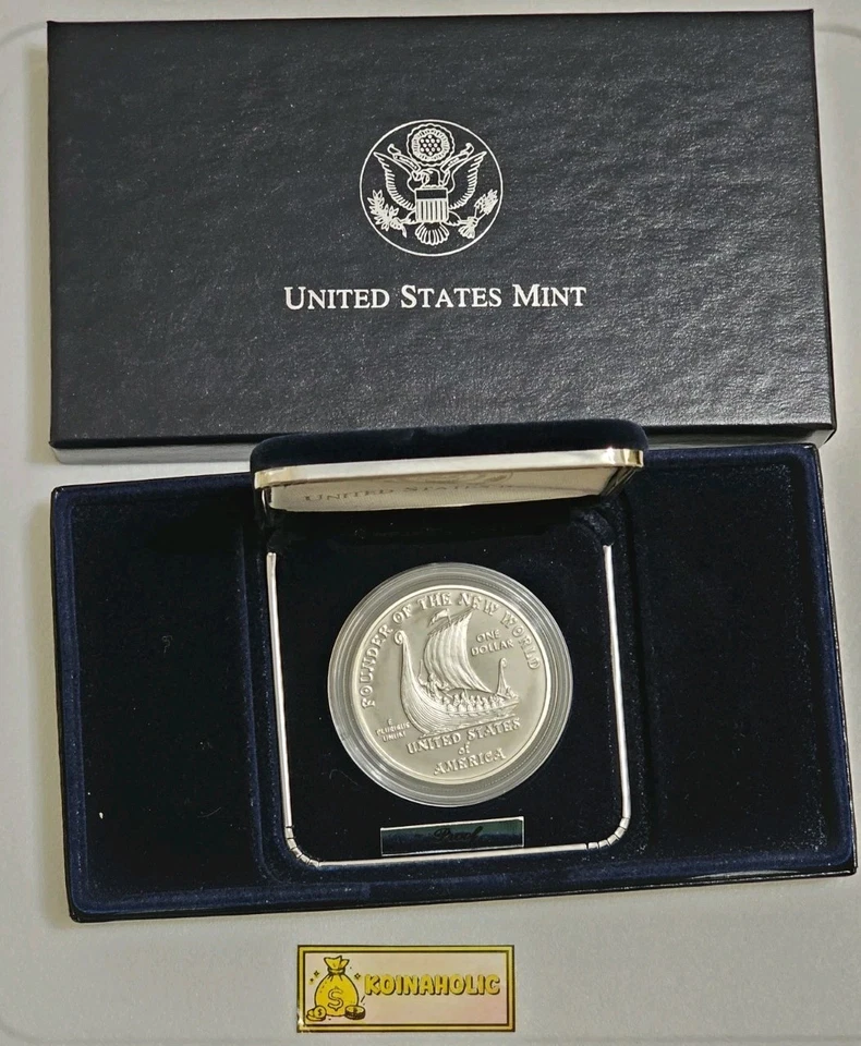 2000 Leif Ericson Viking Millenium Proof 90% Silver $1, With COA-OGP, Fast 🚢 - Image 3 of 4