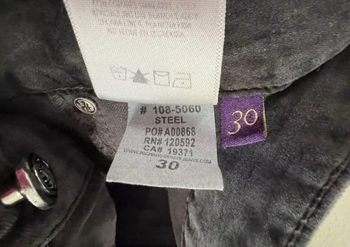 Rich & Skinny Women’s 30 Velour Skinny Pants Dark Gray NWT - Picture 5 of 7