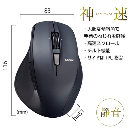Highspeed Scrolling Wireless Silent 5 Tasten BLED Maus/N Schwarz - Bild 4 von 9