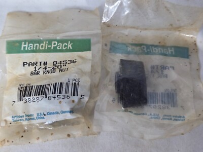Vtg 1/4''-20 Nylon Plastic Coarse Thread Bar Knob Nut Part #84536 Set of 2 Black