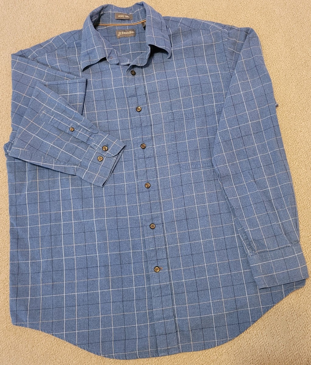 Vintage St. Johns Bay Shirt Jasper Twill Long Sleeve Mens Medium