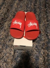 Nike X Stussy Benassi Slide Habanero Red Size 7
