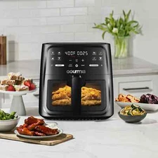 New Gourmia 8-Quart Digital Window Air Fryer, with 8 One-Touch Functions, Black