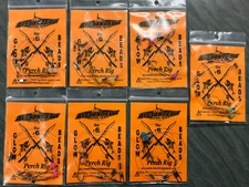 Tangle Free Perch Rigs **GLOW BEADS** #6 Carlisle hooks - New - 7 Colors