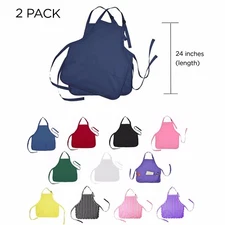 2-PACK Aprons Commercial Restaurant Cotton Spun Poly Bib Home Cooking Kitchen