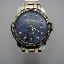 Lucien Piccard Paris Diamond Men’s Watch Date 2-Tone 26022D Works - New Battery