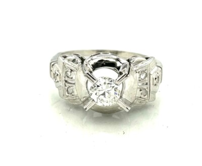 Bague En Or Blanc 18 Carats Avec Diamants - Taille 53, Diamant 0.22 Carat, Poids Total 2.62g, Magnifique Occasion