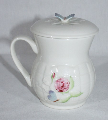 RARE! VINTAGE 2006 BELLEEK POTTERY COMPLETE SET OF 4 SEASONS COVERED MUGS - Picture 5 of 12