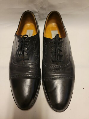 MEZLAN Mens Dress Shoes Soft Black Leather Lace Up Cap Toe 