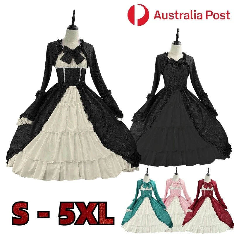 Medieval Renaissance Dress Gothic Ball Gown Victorian Cosplay Costume Halloween 