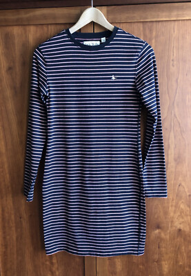 BNWOT Jack Wills Women's LS Tshirt Dress Size 10 Navy/Pink