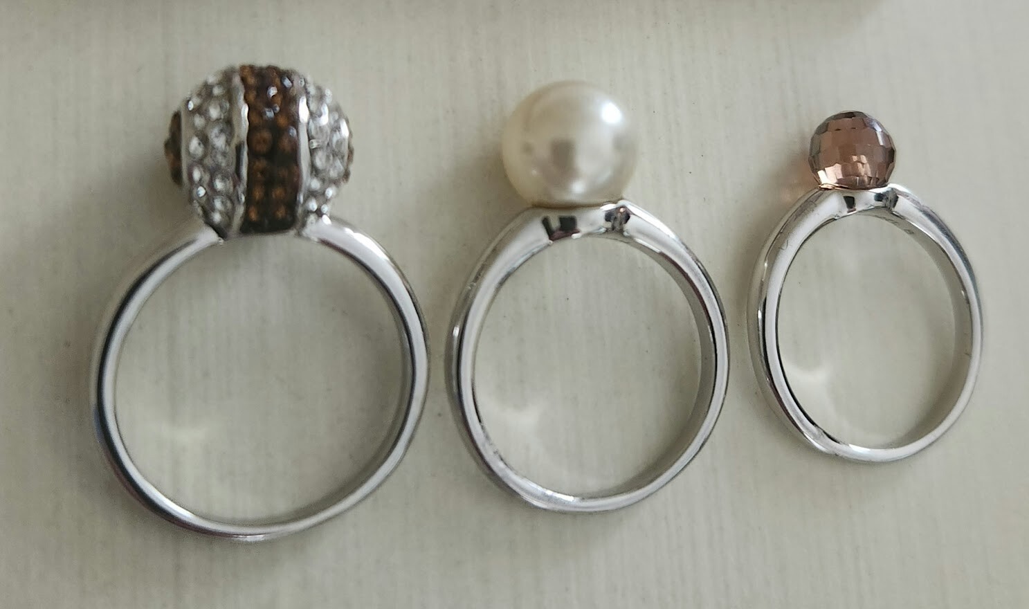 HENRI BENDEL Silver Plated Stackable Ring Set of … - image 1