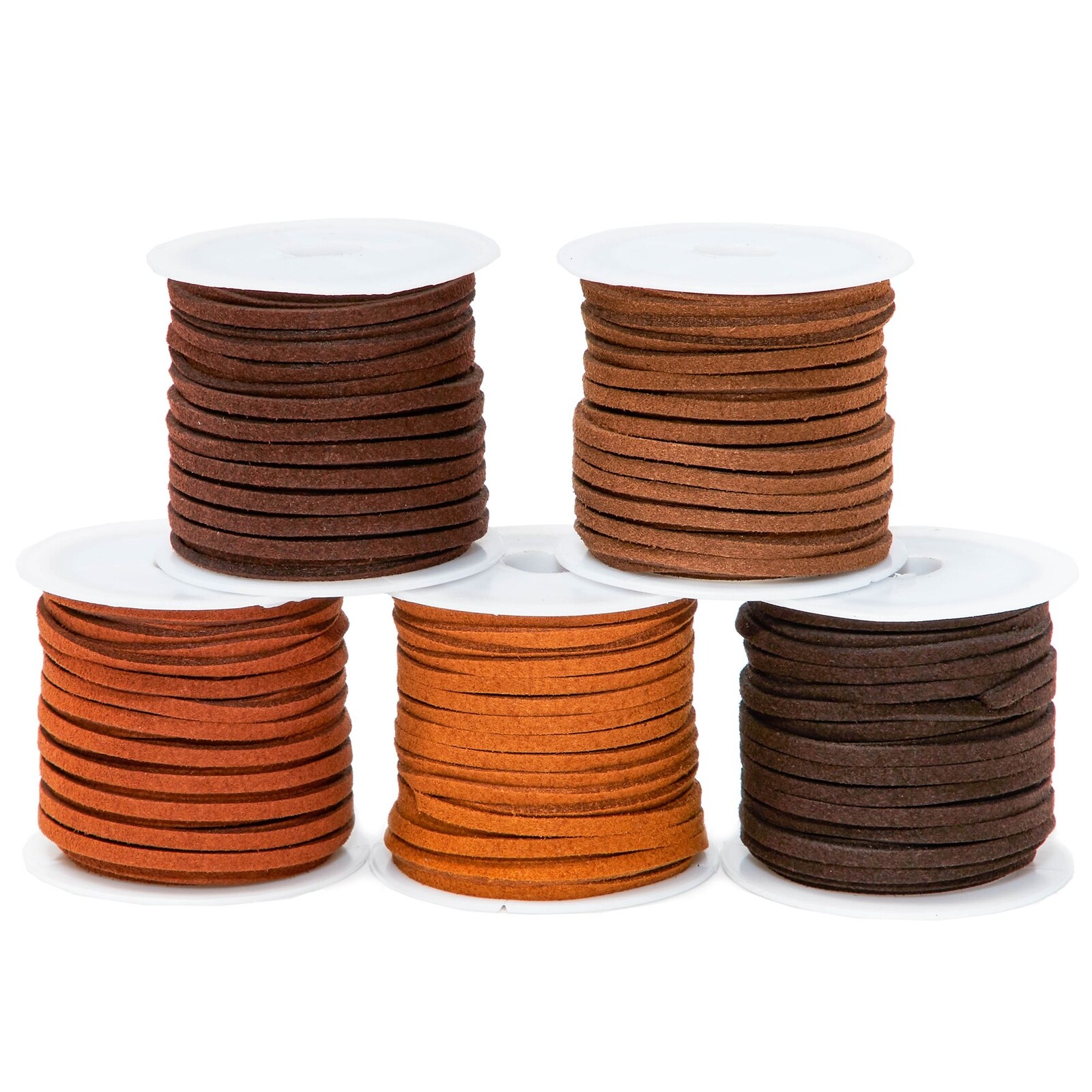 30 Spools Faux Leather Laces for Crafts, 2.5mm Vegan Suede Cord for Crafts