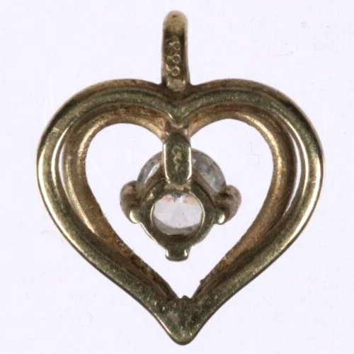 Herz Anhänger 333 Gold 8K Goldanhänger Herzanhänger mit Strass Stein pendant - Bild 4 von 4