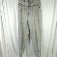 VTG PS Gitano Womens Size 12 28x28 Gray Acid Wash High Waist Denim Mom Jeans