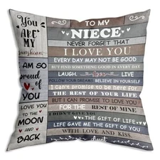 to My Niece Never Forget That I Love You Throw Pillow Covers 18x18 08 Niece