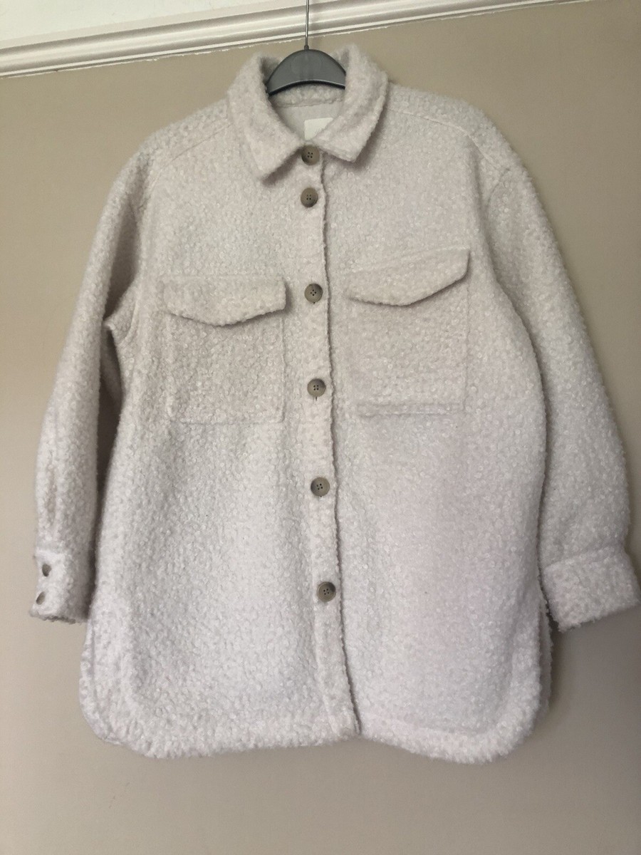 Fleece Cream Shacket H&m Ladies Cream Thick Shacket Shirt