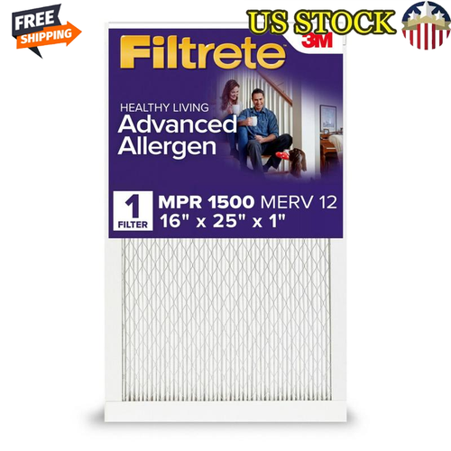 MPR 1500 MERV 12 Air Filter Advanced Allergen Reduction HVAC Furnace