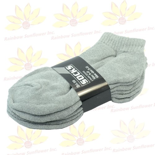 Gray 3-12 Pairs Mens Ankle Quarter Crew Sports Socks Cotton Low Cut Size 9-13 - Picture 4 of 6