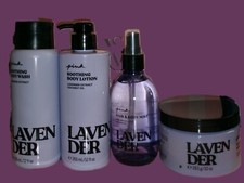 Victoria  s Secret PINK Lavender Soothing Body Scrub, Wash, Mist  Lotion Set NEW