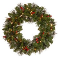 National Tree Company 24 in. Pre-Lit Artificial Christmas Wreath