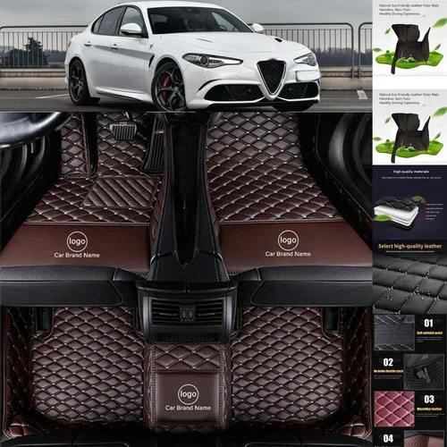 For Alfa Romeo Giulia Stelvio Car Floor Mats Handmade Custom Waterproof Carpets - Imagen 11 de 37