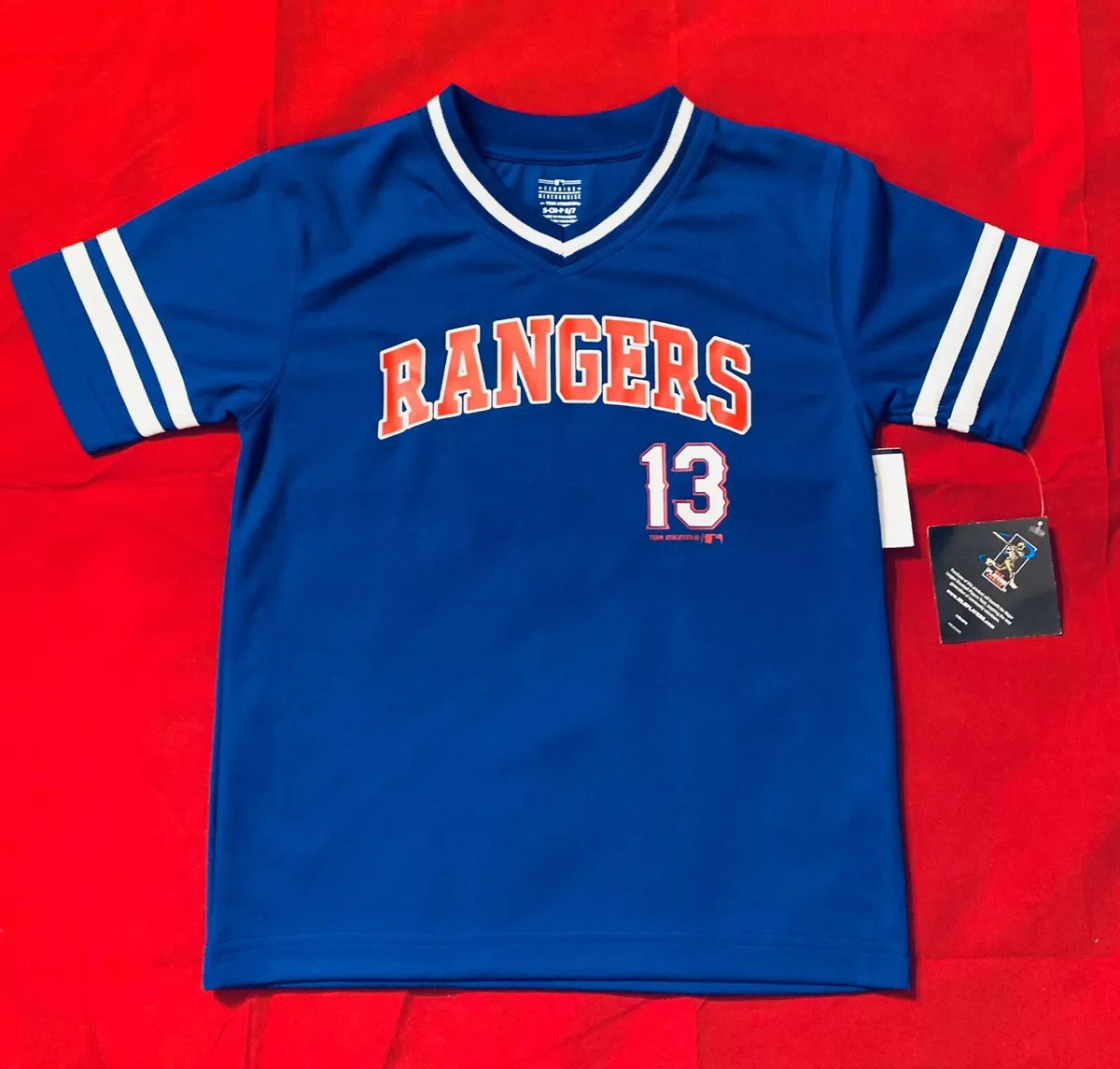 New MLB Texas Rangers 13 Joey Gallo Boys Youth Blue Warm Up