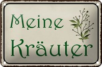 Blechschild Spruch 18X12 Cm Meine KräUter Geschenk Metal Deko Schild Tin Sign