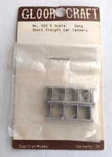 Gloor Craft Models No. 635 O Scale Short Freight Car Ladders 6 Count in Package
